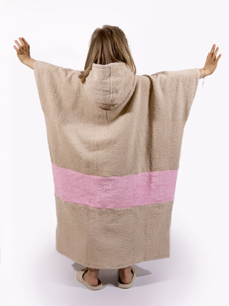 WAVE HAWAII Bade-Poncho Damen & Herren Lagos | Größe M, 155-185 I 100% Baumwolle Surf-Poncho für