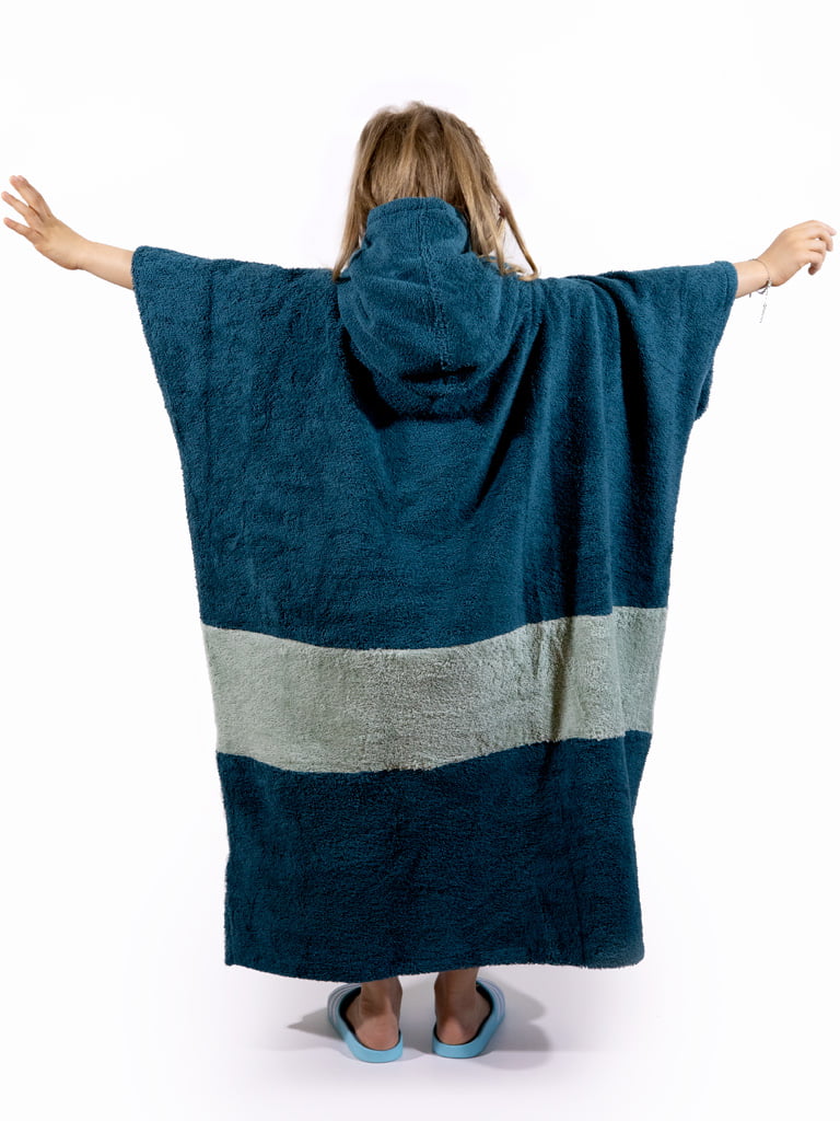 Poncho Da Spiaggia WAVE HAWAII Dunas – 100% Cotone Biologico, Morbido E Assorbente, Taglia XS Per Altezze 120-150 Cm