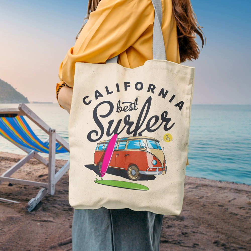 Alaplaya | Geantă de plajă căptușită MuleWear California Best Surfer