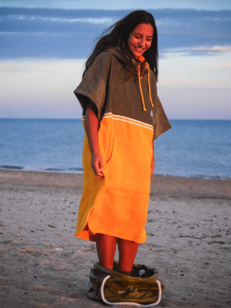 Alaplaya | Poncho de plajă femei Saint Jacques Poncho Duo Kaki Mustard